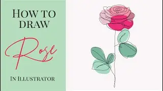 Abstract rose line art in Adobe Illustrator✒🖋, line art design, Illustrator tutorial #graphicdesign