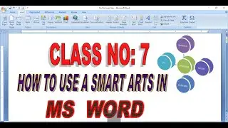 Microsoft Word Insert Menu Tutorial| How to Use Smart Art in Microsoft Word| class No 7 ||