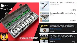 SOCKET WRENCH SET, ADJUSTABLE WRENCH, GY6 AXLE NUT & CENTER STAND RUBBER REVIEW from SHOPEE & LAZADA