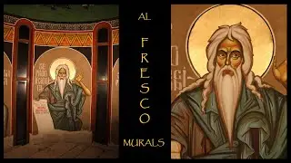 BYZANTINE ART, SAINT EZEKIEL The PROPHET - MURAL painting over 4 m tall, AL FRESCO, Church Tower