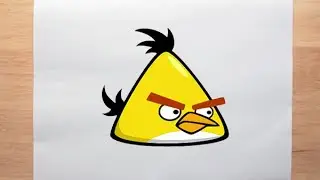 How to draw Yellow Bird | Angry Birds Serie | For Beginners