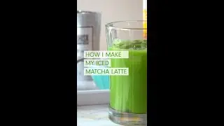 HEALTHY CAFFEINE DRINKS- ENERGIZING Iced Matcha Green Tea Latte Recipe (with boba) #Shorts #Matcha