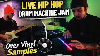 Live Hip Hop Drum Machine Jam Over Vinyl Samples | Guitar & Boom Bap Beats