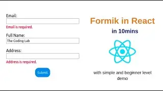 React Formik tutorial with basic form | Getting form data and validation | beginner level tutorial