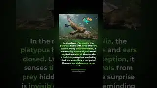 Hunting without sight. Platypuses close their eyes and ears, using electroreception t...