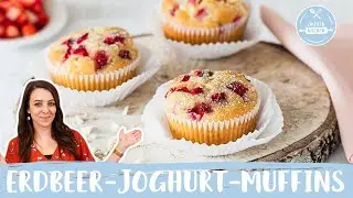 Erdbeer Joghurt Muffins 😍 🍓| Saftige Erdbeer-Muffins mit Joghurt | Einfach Backen