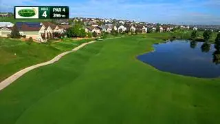 Hole 4 Aerial Video Heritage Eagle Bend Golf Club Aurora - Denver Colorado