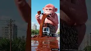 This 💕Monkey 🐒 Didn't Just Steal Candy 🍭🍬, He is king of chocolate🍫 #monkey #chocolate