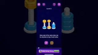 Nut Sort: Color Sorting Game | Level 2 | NO REVERTS #mobilegame #gaming  #gameplay