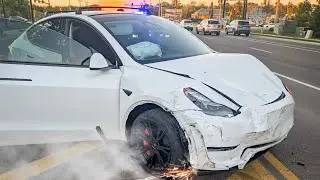 ¡ADOLESCENTE DESPISTADO DESTRUYE UN TESLA NUEVO!