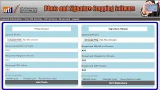 Photo and Signature Software for UTIITSL PAN || UTI PSA  || Cropping Tools