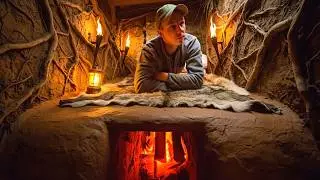 Строительство теплого секретного подземного дома, примитивное бушкрафт-строительство, уютное убежище