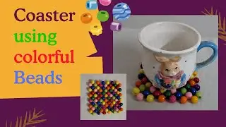 Coaster using colourful beads | Beaded Coaster | Beaded Square Coaster | Club Crafteria