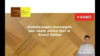 Exact Online - Investeringen toevoegen aan vaste activa lijst