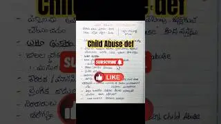 child abuse Def #indiansociety #childabuse #part1 #quickrevision #appsc #group2 #telugu