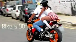 Bikers 90 - Superbikes on the streets! Wheelies, Burnout, Revs & loud Exhaust Sounds!
