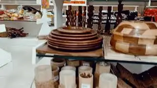 The Crafts and Spices World, Chundale, Wayanad. Variety of Wooden Crafts.