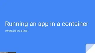 Running an application in Docker containers