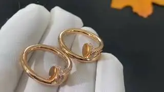 Custom Made Cartier Juste Un Clou Ring 18K Real Gold Head And Tail Diamonds 