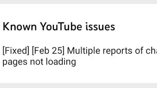 Multiple Report of Channel Page Not Loading