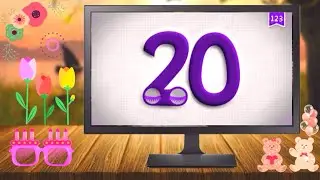 Endless Numbers Count 20 - Bevel Effect - Purple Color Filter And G- Major Effect.