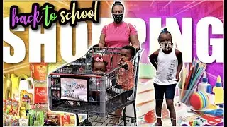 SHOPPING For Virtual School | Lunch And School Supplies For 4 Kids During A pandemic!