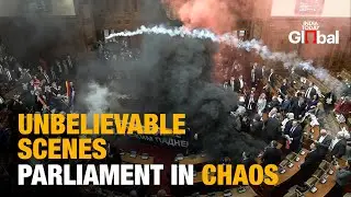 LIVE: Chaos In Serbian Parliament As Lawmakers Throw Smoke Grenades | Belgrade, Serbia