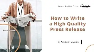 How to Write a High Quality Press Release