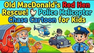 Old MacDonald&rsquo;s Red Hen Rescue! 🐔 Police Helicopter Chase Cartoon for Kids