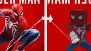 Recriando foto do homem aranha ps4 no Minecraft