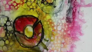 Abstract art journal painting with Kristin Peterson, StencilGirl Creative Team