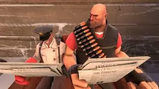 SFM Medic and Heavy read the newspaper