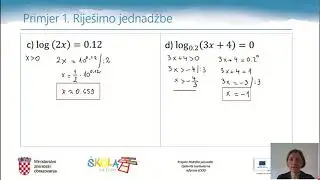 Matematika 2.r SŠ - Logaritamske jednadžbe, 1. dio