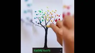 easy painting ideas tree only few material #music #jisoflower 😃