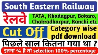 South Eastern Railway Kolkata Apprentice Previous Year Cut off PDF Download SER Kolkata Cut off 2021