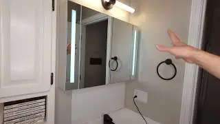 Heated Medicine cabinet Mirror with lights Looks great