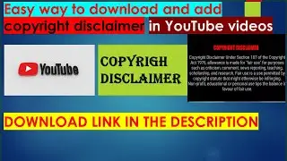 How to download copyright disclaimer intro for YouTube videos in 2020 free download |description
