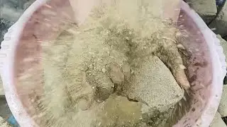 NEW ASMR🌟Yellow Sand Crumbling ASMR 💛 | Crispy Crunchy Gritty Sounds + Water 💦 