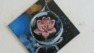 Flower in a bubble ll easy acrylic flower painting for beginners 🙂