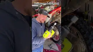 Drill powered chain tool #motorcycle #dirtbike #moto #repair #crf150