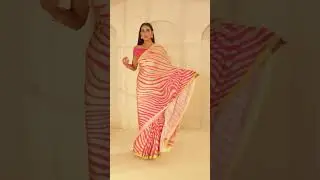 Flirty Fuchsia Waves Satin Print Saree || SWTANTRA #Saree #Sarees #Fashion #style #shorts #short
