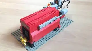 LEGO 4-Inline Engine. Great Diesel sound!!