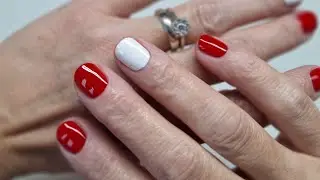 Essie 'Russian Roulette' accented with Essie (Gel Couture) 'Pre-show Jitters'