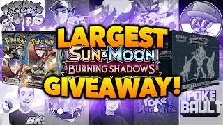 Largest Pokemon Giveaway EVER?!  14 Burning Shadows Booster Boxes!