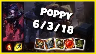 NA Challenger Poppy SUPPORT (6/3/18) vs PANTHEON Gameplay Replay - Patch 10.19