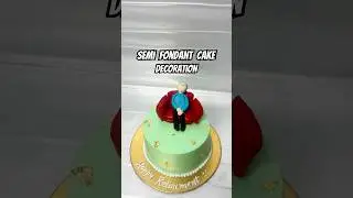 Semi fondant cake decoration ✨ #cake #cakedecorating #semifindantcake #trending