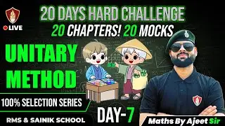 RMS Military School & Sainik School | Maths Unitary Method | Mock Questions | Class 6