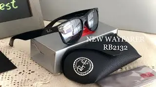 Ray-Ban ☜UNBOXING☞ NEW WAYFARER Sunglasses / RB2132 / Black