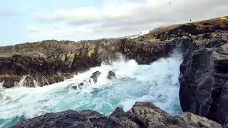 Ocean sounds  - Choppy waves - Lanzarote Spain, Tenesar