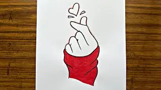 Как нарисовать корейское сердце в стиле Tumblr || Рисование корейского сердца || Простые видео ри...